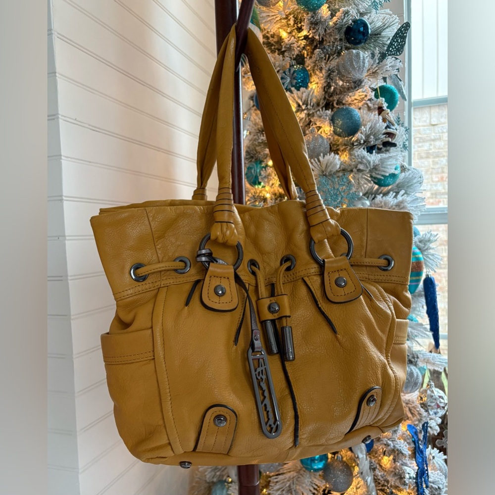 B. Makowsky Mustard Hobo Tote Bag